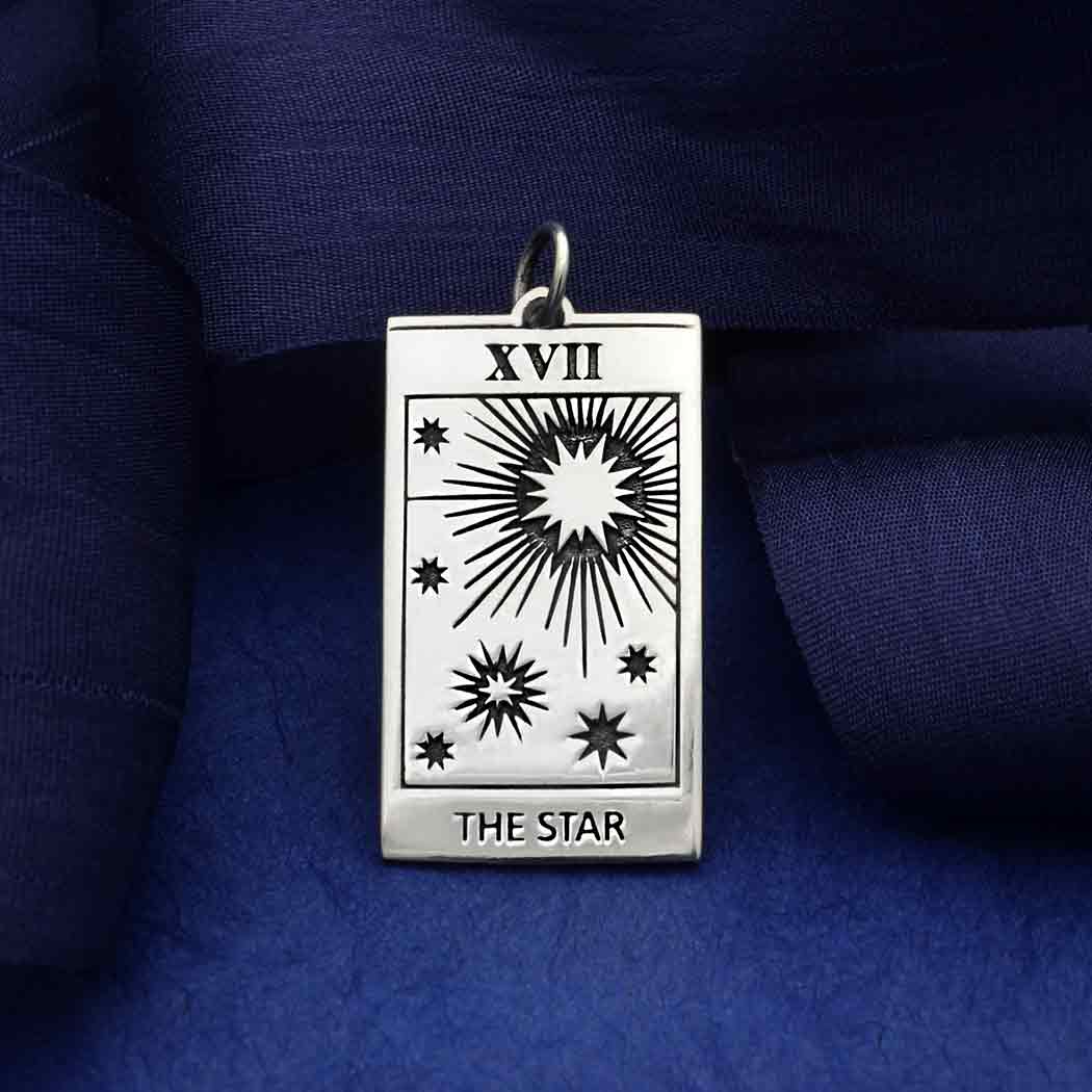 Sterling Silver Star Tarot Card Charm - Poppies Beads n' More