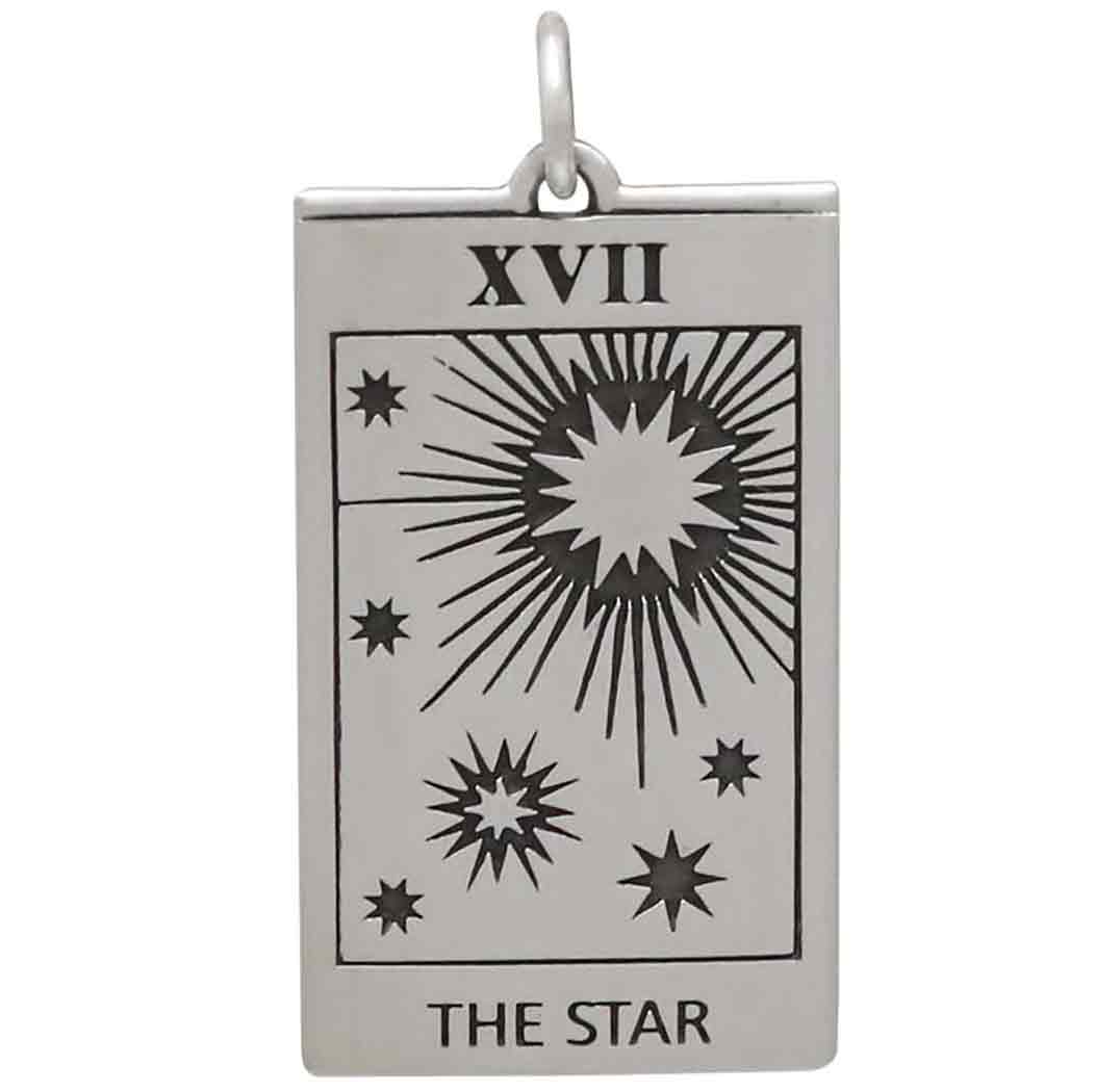 Sterling Silver Star Tarot Card Charm - Poppies Beads n' More