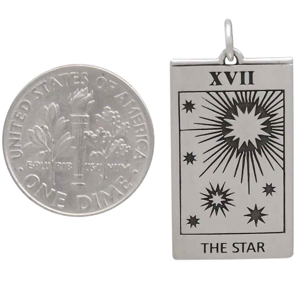 Sterling Silver Star Tarot Card Charm - Poppies Beads n' More