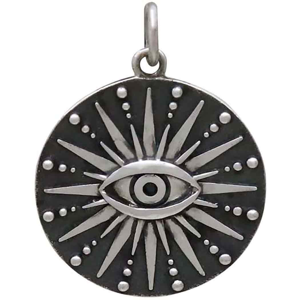 Sterling Silver All Seeing Eye Mandala Charm - Poppies Beads n' More