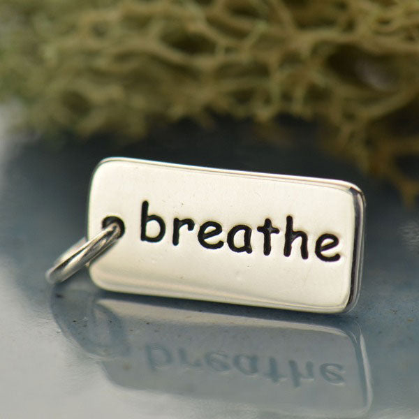 Word Charm: Breathe - Poppies Beads n' More