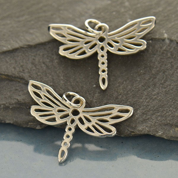 Small Sterling Silver Dragonfly Charm - Poppies Beads n' More