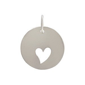 Disk with One Heart Cutout - Poppies Beads n' More