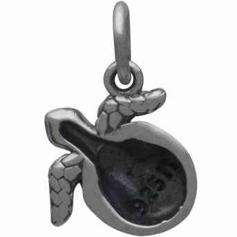 Sterling Silver Baby Sea Turtle Charm - Poppies Beads n' More