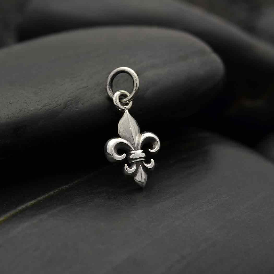 Sterling Silver Fleur de Lys Charm - Poppies Beads n' More