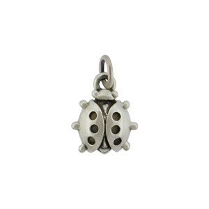 Sterling Silver Ladybug Charm - Bug Charm - Poppies Beads n' More