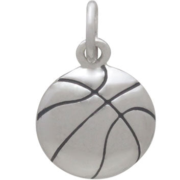 Sterling Silver Basketball Charm - Poppies Beads n' More