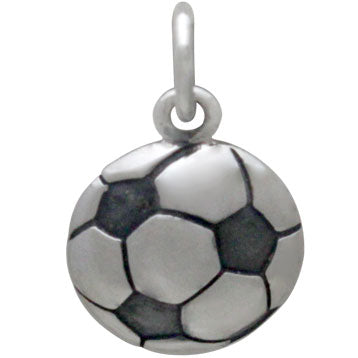 Sterling Silver Soccer Ball Charm - Poppies Beads n' More