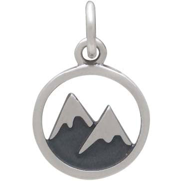 Sterling Silver Snow Capped Mountain Charm - Poppies Beads n' More