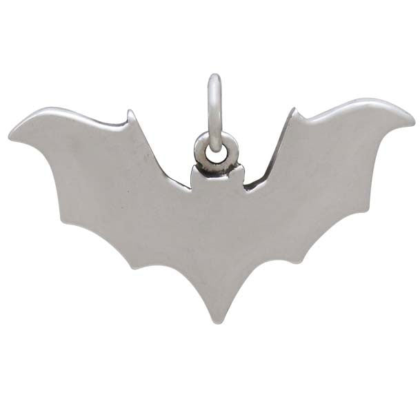 Sterling Silver Bat Charm with Bronze Star and Moon - Poppies Beads n' More