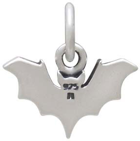 Sterling Silver Mini Bat Charm - Poppies Beads n' More