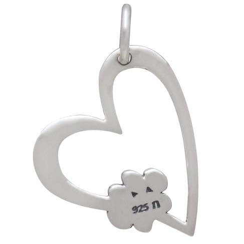 Sterling Silver Heart Charm with Pawprint - Poppies Beads n' More