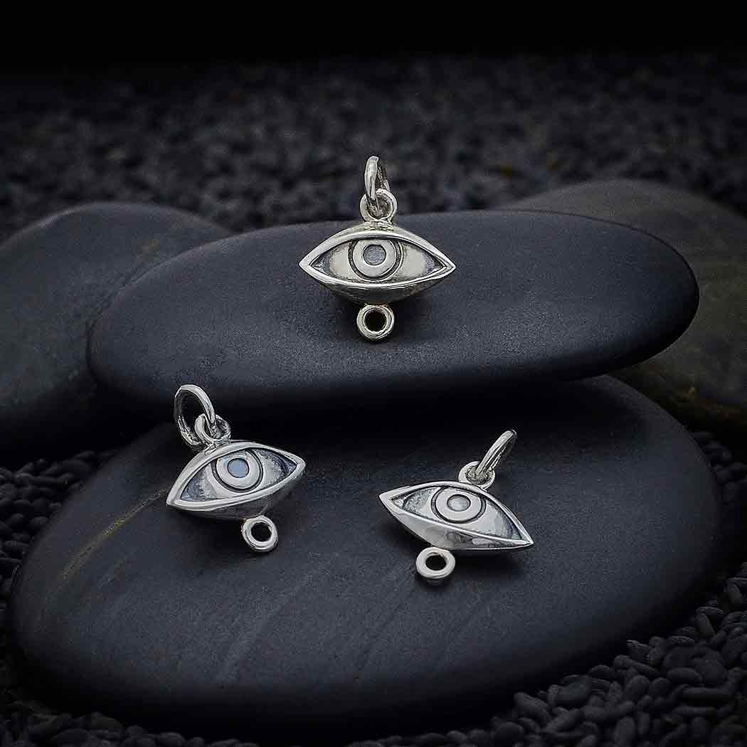 Sterling Silver Dimensional Eye Link - Poppies Beads n' More