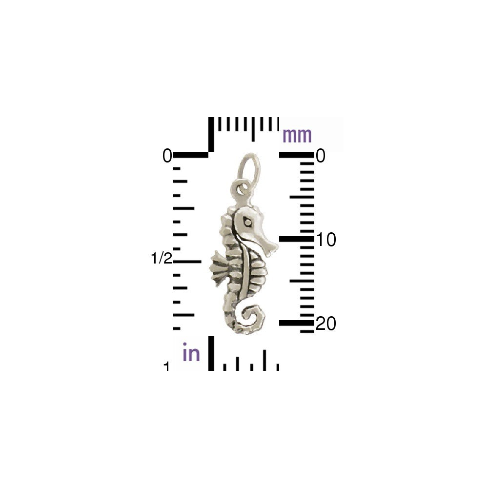 Seahorse Charm - Beach Charm - 3D - Poppies Beads n' More