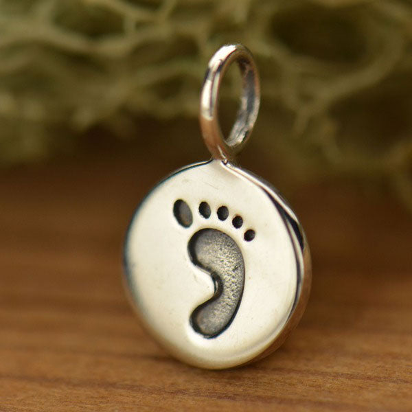 Footprint Disc Charm - Poppies Beads n' More