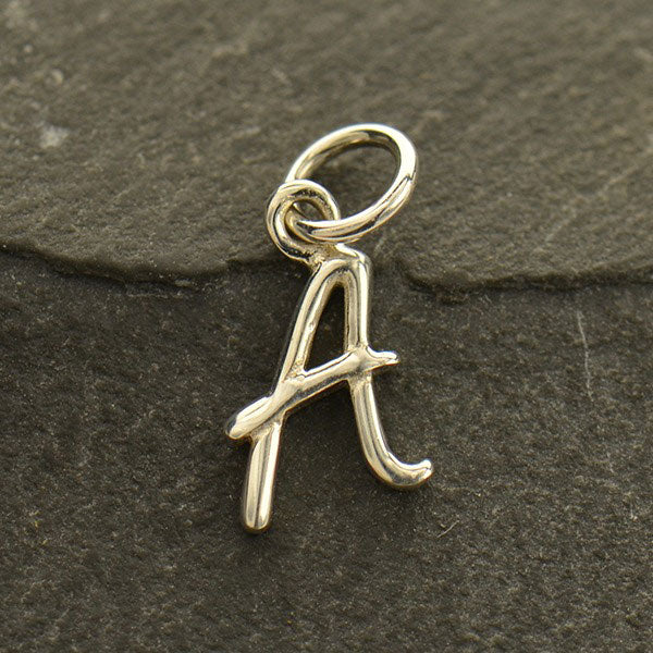 Sterling Silver Letter Charm - Poppies Beads n' More