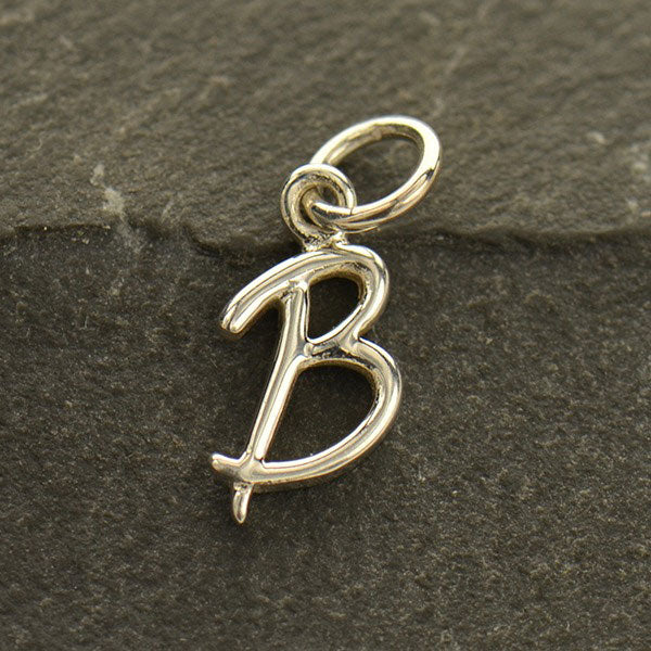 Sterling Silver Letter Charm - Poppies Beads n' More