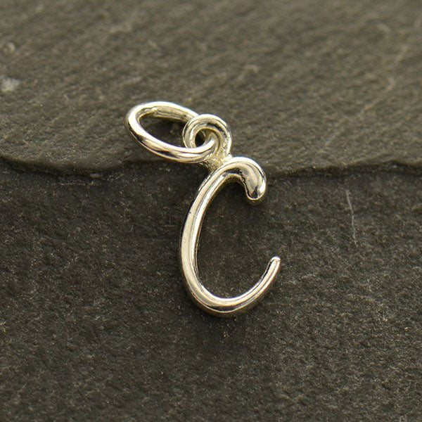 Sterling Silver Letter Charm - Poppies Beads n' More