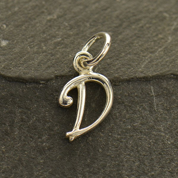 Sterling Silver Letter Charm - Poppies Beads n' More