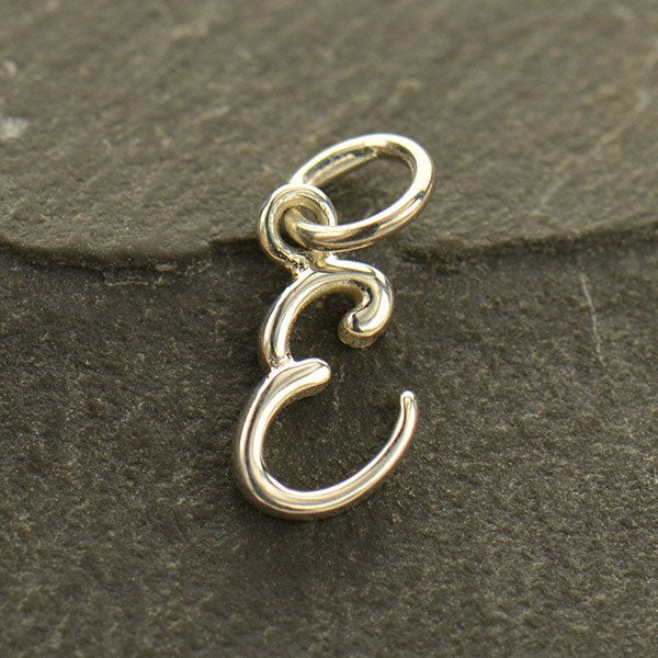 Sterling Silver Letter Charm - Poppies Beads n' More