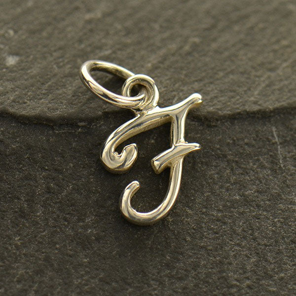 Sterling Silver Letter Charm - Poppies Beads n' More