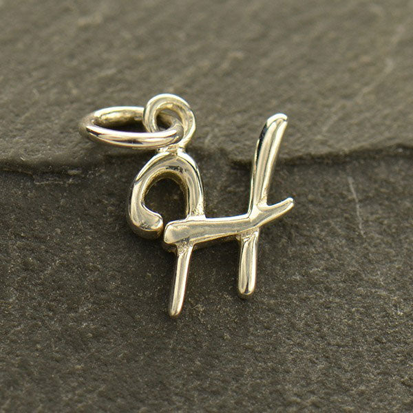 Sterling Silver Letter Charm - Poppies Beads n' More