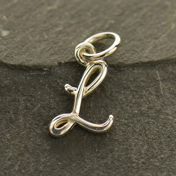 Sterling Silver Letter Charm - Poppies Beads n' More