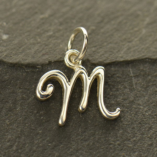 Sterling Silver Letter Charm - Poppies Beads n' More