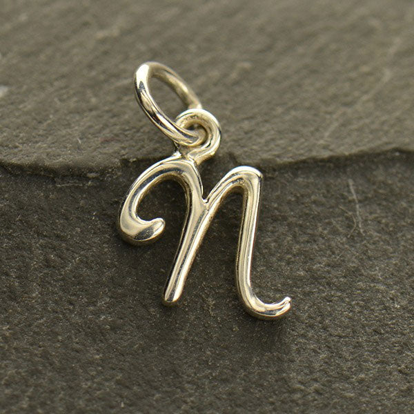 Sterling Silver Letter Charm - Poppies Beads n' More