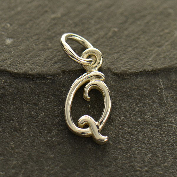 Sterling Silver Letter Charm - Poppies Beads n' More