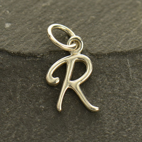 Sterling Silver Letter Charm - Poppies Beads n' More