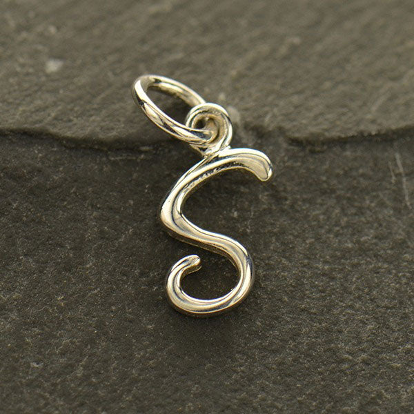 Sterling Silver Letter Charm - Poppies Beads n' More