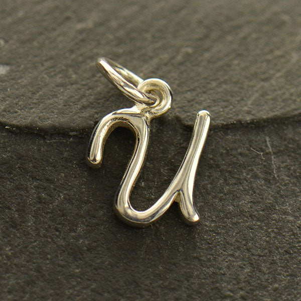 Sterling Silver Letter Charm - Poppies Beads n' More