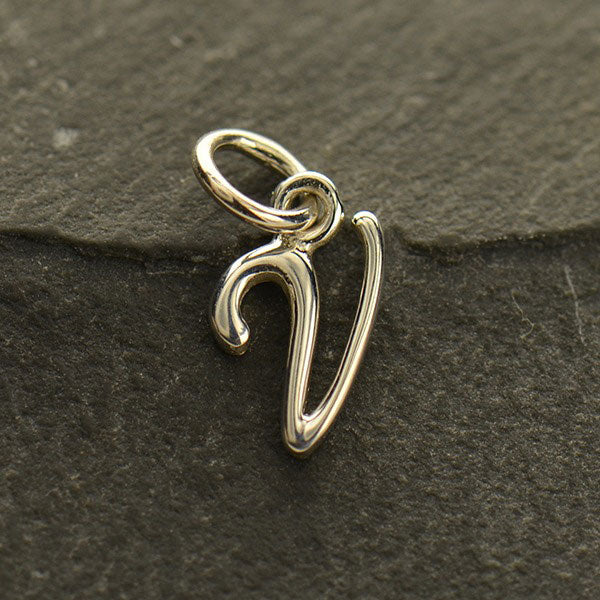 Sterling Silver Letter Charm - Poppies Beads n' More