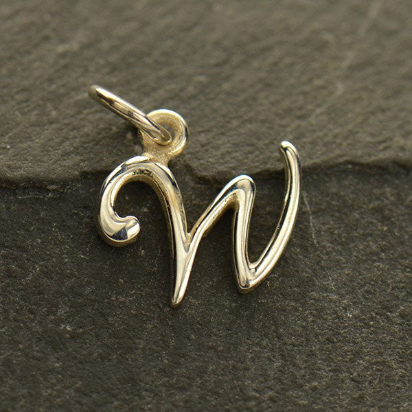 Sterling Silver Letter Charm - Poppies Beads n' More