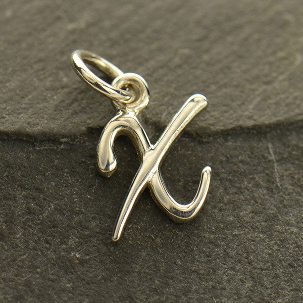 Sterling Silver Letter Charm - Poppies Beads n' More