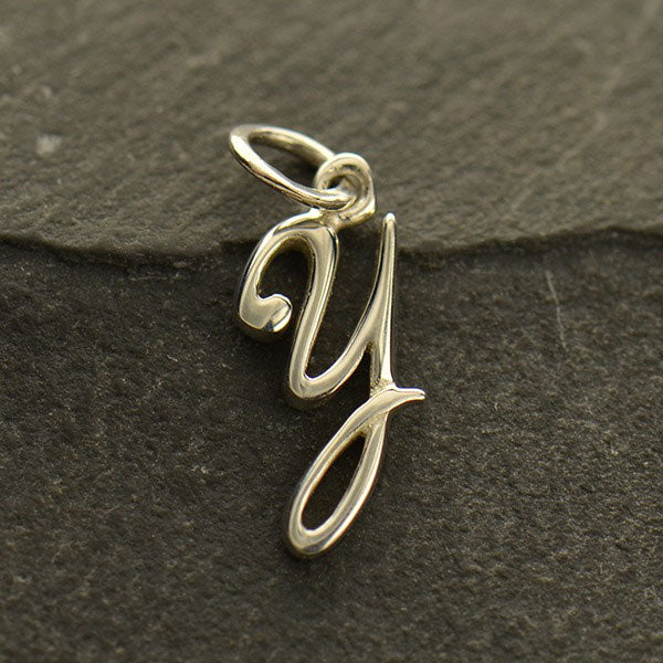 Sterling Silver Letter Charm - Poppies Beads n' More