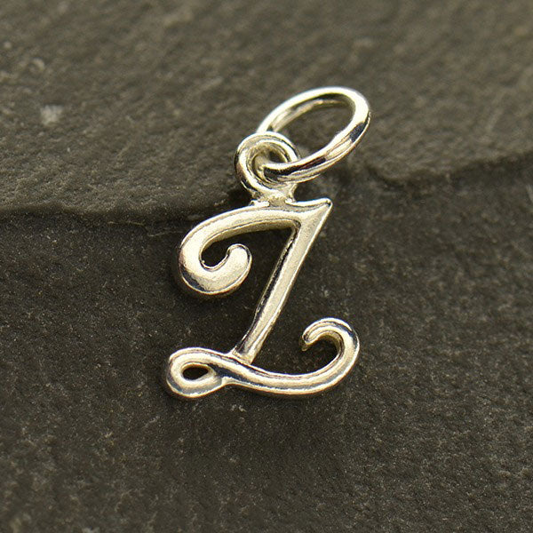 Sterling Silver Letter Charm - Poppies Beads n' More