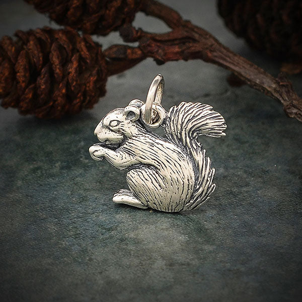 Sterling Silver Squirrel Charm - Poppies Beads n' More