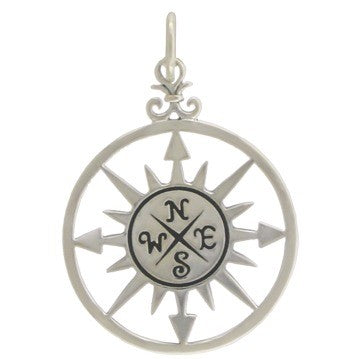 Compass Rose Pendant - Poppies Beads n' More