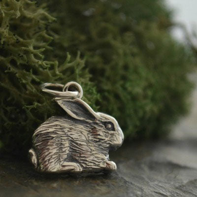 Sterling Silver Realistic Rabbit Charm - Poppies Beads n' More