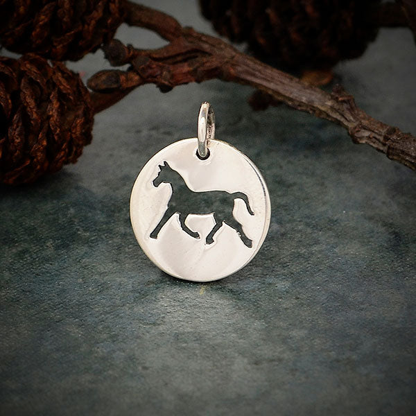 Sterling Silver Cutout Horse Charm - Poppies Beads n' More