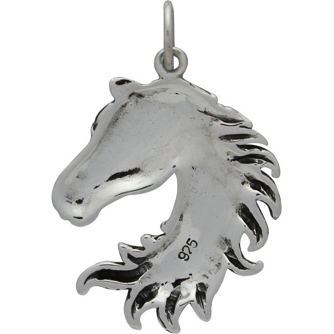 Sterling Silver Horse Head Charm - Poppies Beads n' More