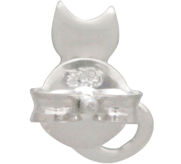 Sterling Silver Tiny Cat Stud Earrings - Poppies Beads n' More