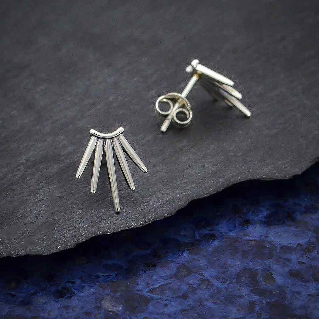 Sterling Silver Five Spike Post Earrings - Poppies Beads n' More