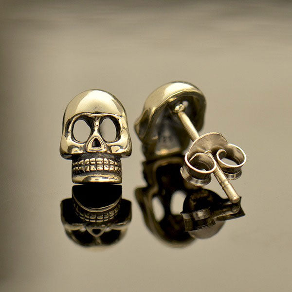 Sterling Silver Skull Post Earring - Poppies Beads n' More