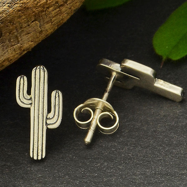 Sterling Silver Cactus Post Earrings - Poppies Beads n' More