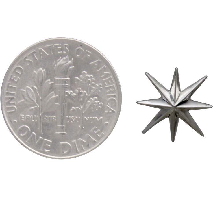 Sterling Silver Ridged Star Burst Post Earrings - Poppies Beads n' More