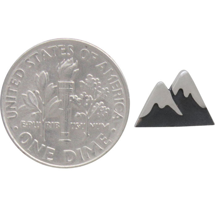 Sterling Silver Snow Cap Mountain Post Earrings - Poppies Beads n' More