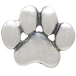 Sterling Silver Tiny Puffed Paw Post Earrings - Poppies Beads n' More